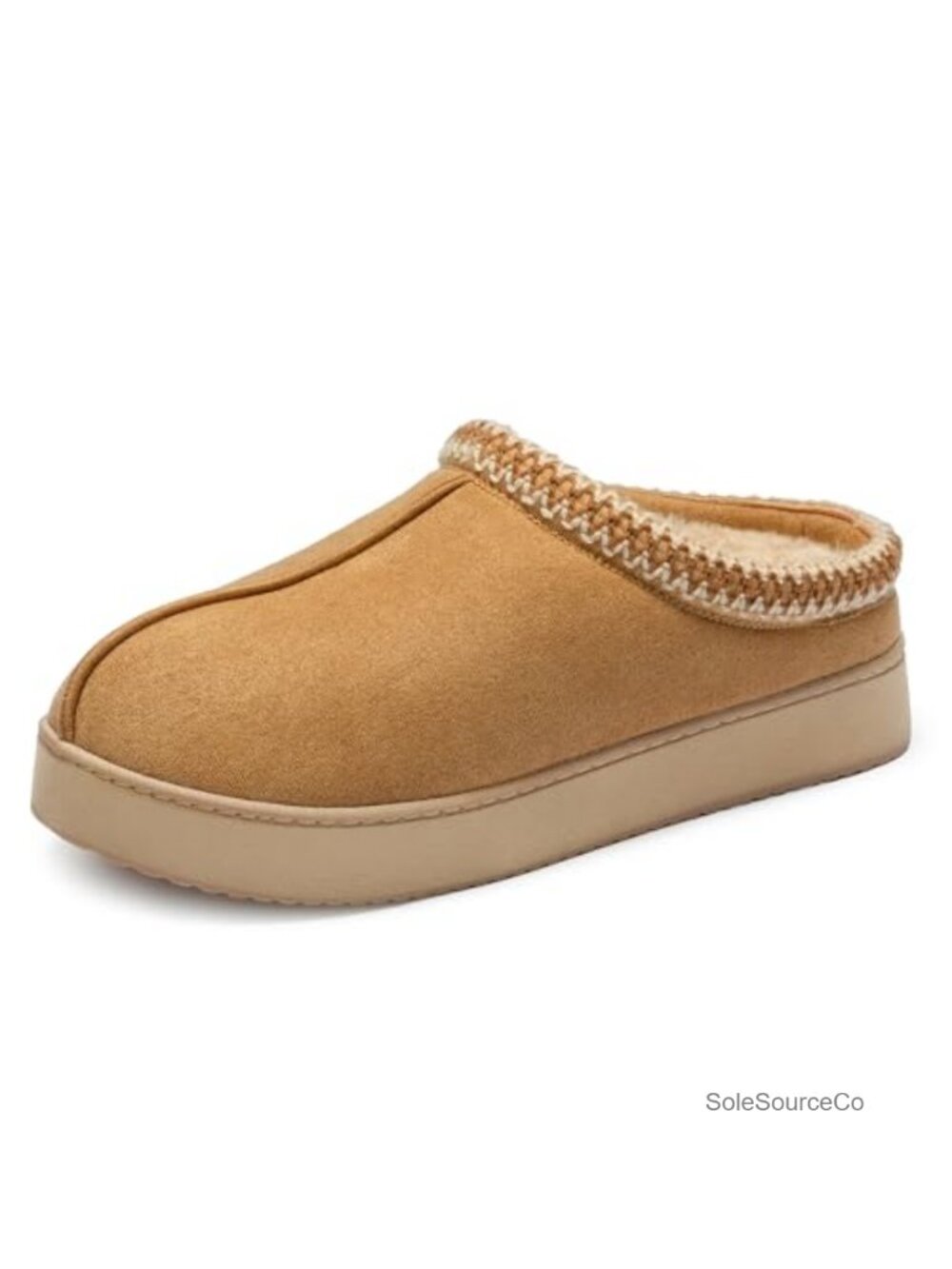 Women's Faux Suede Memory Foam Slippers, Cozy Indoor Outdoor Furry Shoes